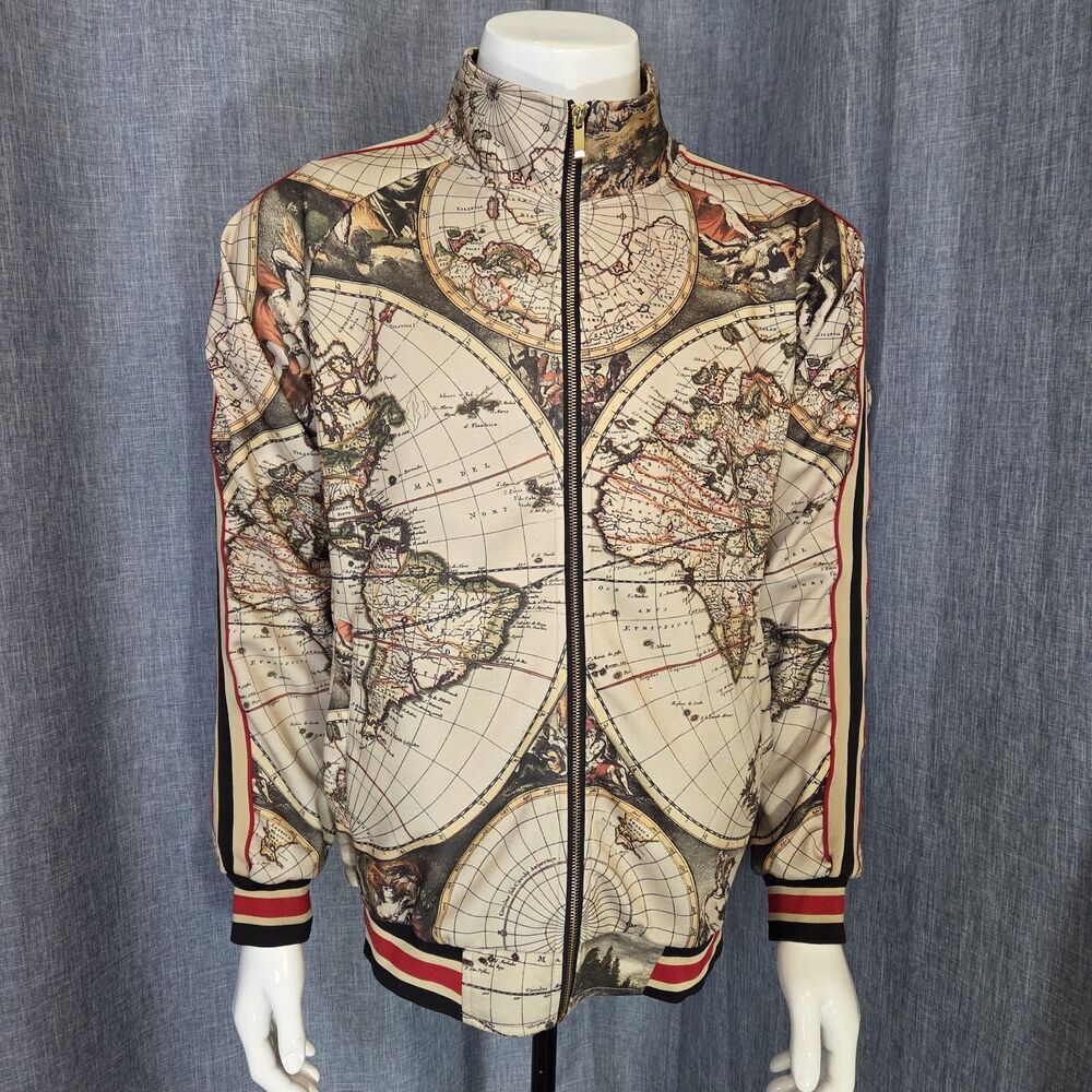 G-Style Global Conquer Track Jacket Full Zip Men's L Tan Graphics - Picture 8 of 9
